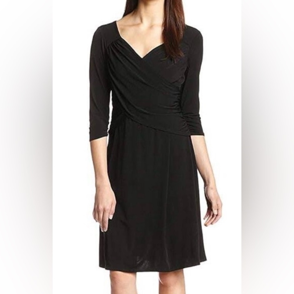 NY Collection B-Slim body shape dress 3/4 Sleeve slimming‎ Dress black Size 1X